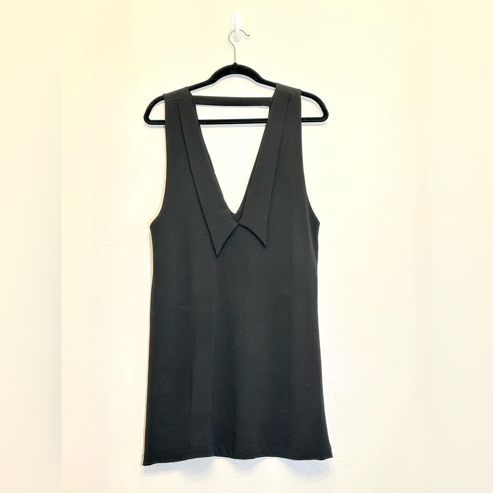 Good Luck Gem Black Deep V Mini Dress